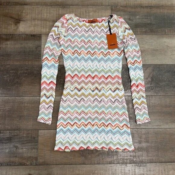 Missoni zig zag chevron long sleeve mini dress NWT - Picture 2 of 5